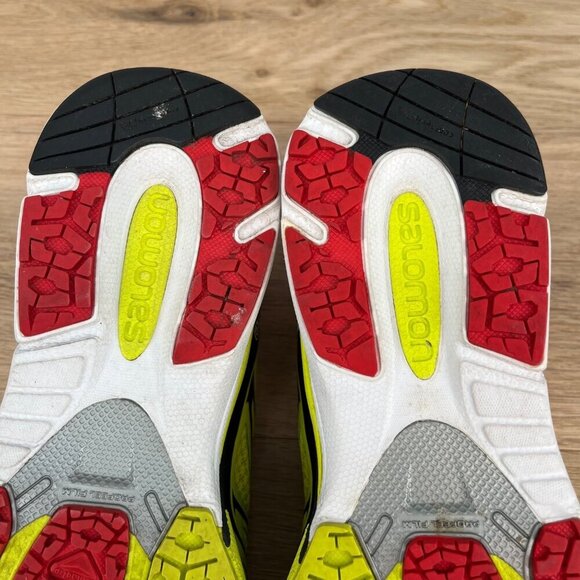 Salomon X Scream 3D Running Shoe Size 7 Red Green Quicklace Trail Outdoor